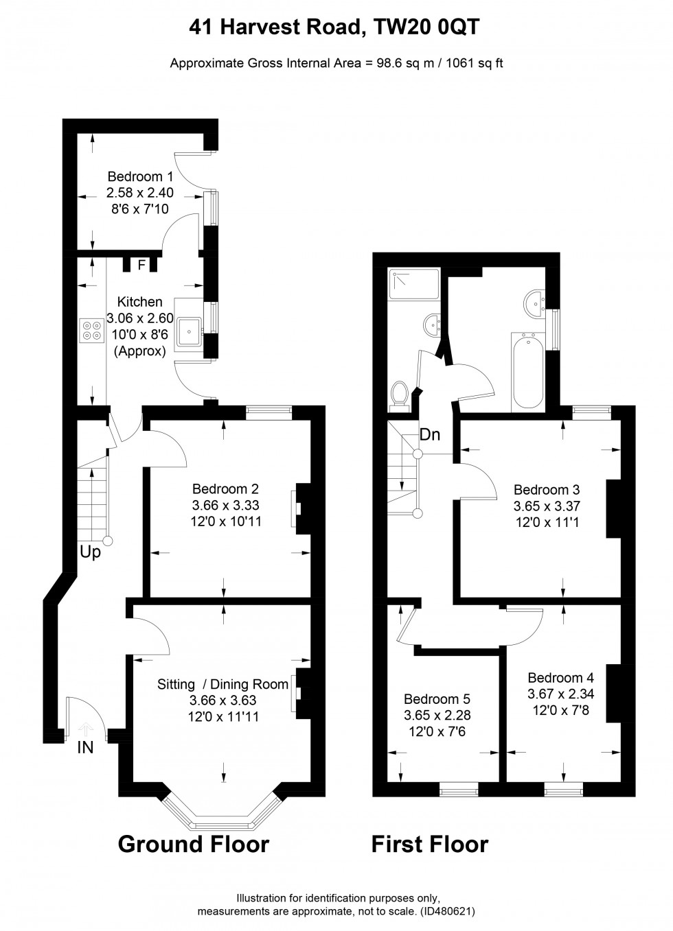 Floorplan for Harvest Road, Englefield Green, Egham