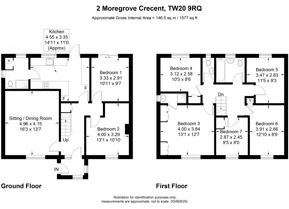 Floorplan for Moore Grove Crescent, Egham