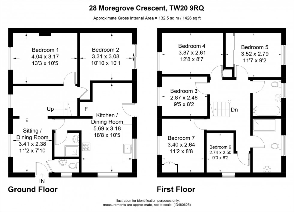 Floorplan for Moore Grove Crescent, Egham