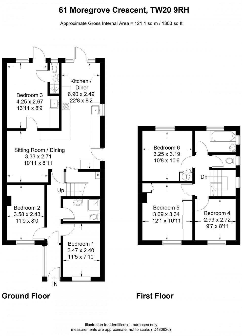 Floorplan for Moore Grove Crescent, Egham