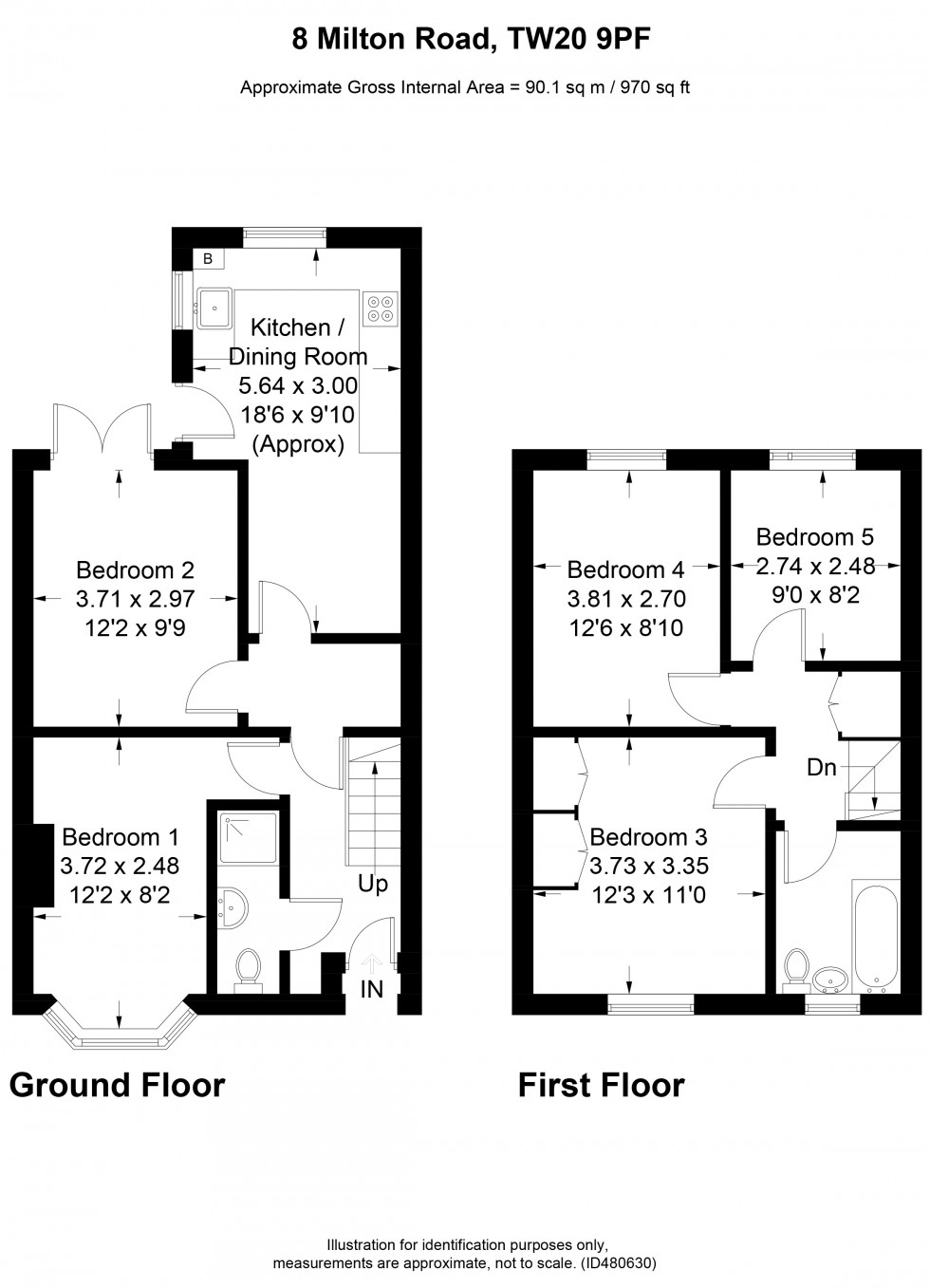 Floorplan for Milton Road, Egham