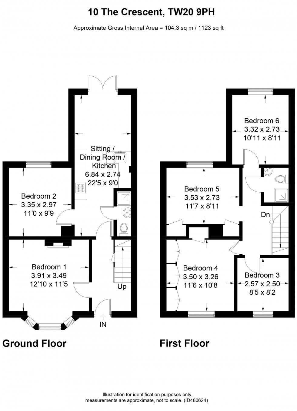 Floorplan for The Crescent, Egham